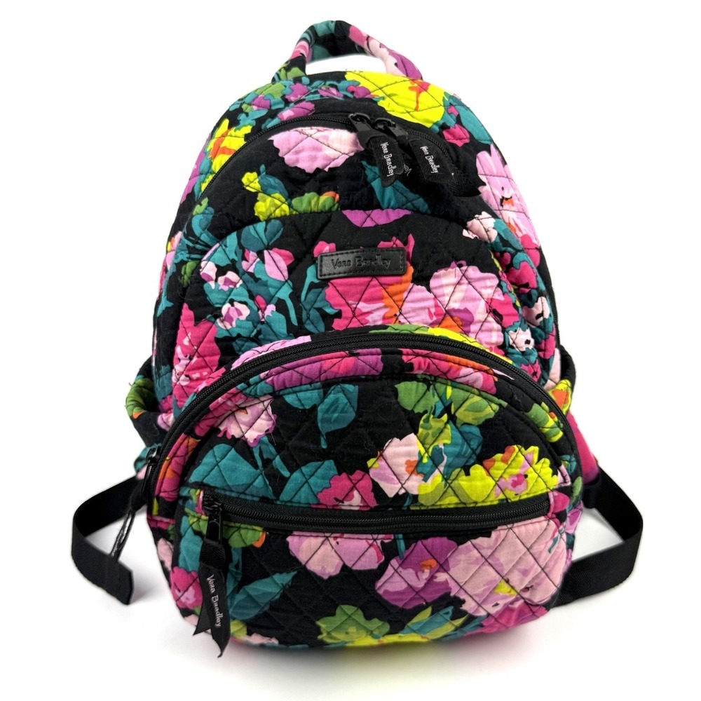 Vera Bradley Hilo Meadow Essential Backpack Small Floral Quilted Bag Used Once